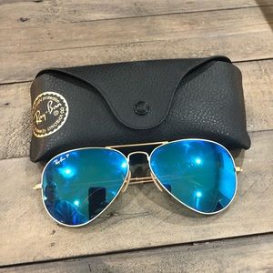 POLARIZED Ray-Ban Blue flash lense aviators